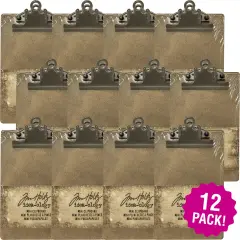 Multipack of 12 - Idea-Ology Mini Clipboard-Brown 4.5"X7.75"