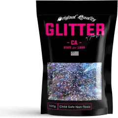 Shaped Ultra Sparkle Glitter - 1mm DIAMOND - CHARCOAL Holographic Premium Glitter Multi Purpose Dust Powder 50g / 1.75oz