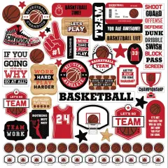 Echo Park Basketball 12 x 12 Element Sticker Sheet