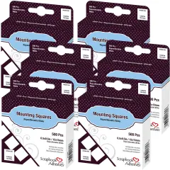 Multipack of 6 - Scrapbook Adhesives Mounting Squares 500/Pkg-Repositionable, White, .5"X.5"
