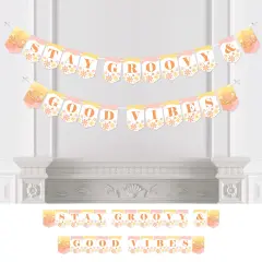 Big Dot of Happiness Stay Groovy - Boho Hippie Party Bunting Banner - Party Decorations - Stay Groovy and Good Vibes