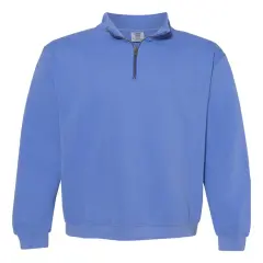 Comfort Colors&reg; Garment-Dyed Quarter Zip Sweatshirt Flo blue