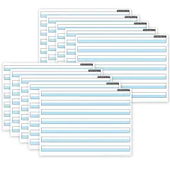 Smart Poly&reg; PosterMat Pals&trade; Space Savers, 13" x 9-1/2", 3/4" Handwriting Highlighted Blue, Pack of 10