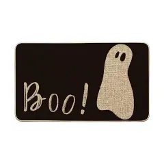 Artoid Mode Ghost Boo Decorative Doormat, Seasonal Fall Halloween Holiday Low-Profile Floor Mat Switch Mat for Indoor Outdoor 17 x 29 Inch