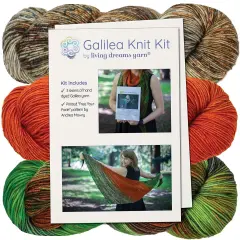 Living Dreams Yarn Galilea Shawl KNIT KIT. Includes Three Complementing Skeins of Hand Dyed Superwash Merino Yarn + Famous Free Your Fade Knitting Pattern. Gemini