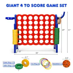 2.5Ft 4-to-Score Giant Game Set Perfect for Indoor-Outdoor Use Blue