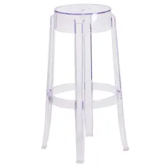 Emma and Oliver 29.75'' High Transparent Barstool Clear