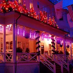 Halloween Lights Outdoor, Meteor Shower Lights 12 inch 8 Tubes Icicle Fairy String Lights for Halloween Christmas Decorations Tree Party Yard Outdoor, UL Plug, Purple Christmas Lights