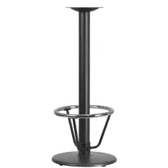 Emma and Oliver 18'' Round Restaurant Table Base with 3'' Dia. Bar Height Column and Foot Ring Black