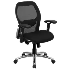Emma and Oliver Mid-Back Super Mesh Executive Swivel Office Chair, Knee Tilt Control Black Mesh