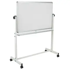 Emma and Oliver Double-Sided Mobile White Board Stand with Pen Tray