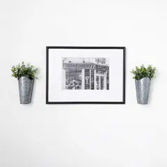 2 Pck Galvanized Metal Wall Planter Farmhouse Wall Vase for Artificial Plants Flowers, Rustic Hanging Fake Flowers Holder Country Home Bedroom Living Room Decor Set of 2, Silver, Small