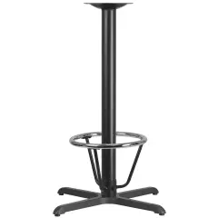 Emma and Oliver 30'' x 30'' Restaurant Table X-Base with 3'' Dia. Bar Height Column and Foot Ring Black