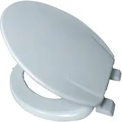 J&V Textiles Elongated Toilet Seat With Easy Clean & Change Hinge White