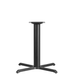 Emma and Oliver 33'' x 33'' Restaurant Table X-Base with 4'' Dia. Table Height Column Black
