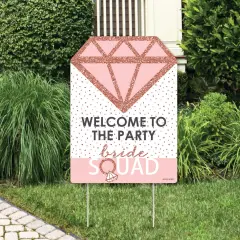 Big Dot of Happiness Bride Squad - Party Decorations - Rose Gold Bridal Shower or Bachelorette Party Welcome Yard Sign