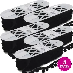 Multipack of 5 - Simplicity Ball Fringe 1-1/8"X12yd-Black