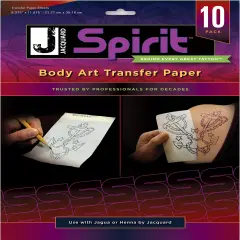Jacquard Body Art Transfer Paper 10 Sheets/Pkg-8.375"X11.875"