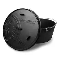 Petromax Cast Iron Dutch Oven for Cooking or Baking Outdoors Over a Campfire or in the Home Kitchen, Pre-Seasoned Cookware Conducts Heat Evenly, 3 Legs