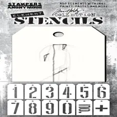 Tim Holtz Element Stencils 12/Pkg-Mechanical