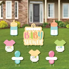 Big Dot of Happiness Neutral Baby Shower - Yard Sign and Outdoor Lawn Decorations - Baby Shower Yard Signs - Set of 8