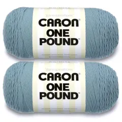 Caron One Pound Azure Yarn - 2 Pack of 454g/16oz - Acrylic - 4 Medium (Worsted) - 812 Yards - Knitting/Crochet