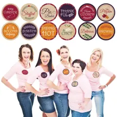Big Dot of Happiness Friends Thanksgiving Feast - Friendsgiving Party Funny Name Tags - Party Badges Sticker Set of 12
