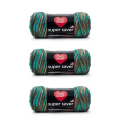 Red Heart Super Saver Reef Yarn - 3 Pack of 141g/5oz - Acrylic - 4 Medium (Worsted) - 364 Yards - Knitting/Crochet