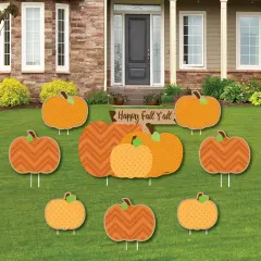 Big Dot of Happiness Pumpkin Patch - Yard Sign and Outdoor Lawn Decorations - Fall, Halloween or Thanksgiving Party Yard Signs - Set of 8