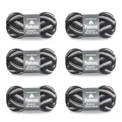 Patons Kroy Socks Eclipse Stripes Yarn - 6 Pack of 1.75oz/50g - Blended Fiber - 1 Super Fine - 166 Yards - Knitting/Crochet