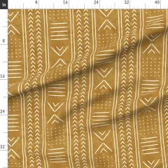 Various Fabrics by the Yard or Fat Quarter Geometric Stripe Mustard Gold Weathered Look Southwestern Boho Tribal Inspired Modern Farmhouse Custom Printed Fabric by Spoonflower