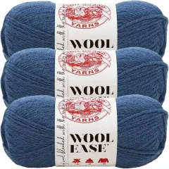 (Pack of 3) Lion Brand Wool-Ease Yarn -Denim