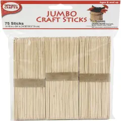 Pepperell Crafts Jumbo Craft Sticks 5.875"X.75" 75/Pkg-Natural