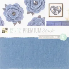 DCWV Single-Sided Specialty Stack 12"X12" 12/Pkg-Paper Backed Denim Fabric