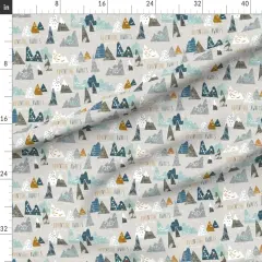 Various Fabrics by the Yard or Fat Quarter Boho, , Mountain, Adventure, Geometric, Blue, Nursery Custom Printed Fabric by Spoonflower