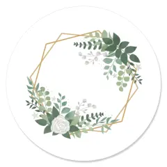 Big Dot of Happiness Boho Botanical - Greenery Party Circle Sticker Labels - 24 Count