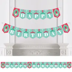 Big Dot of Happiness Elf Squad - Kids Elf Birthday Party Bunting Banner - Birthday Party Decorations - Happy Birthday