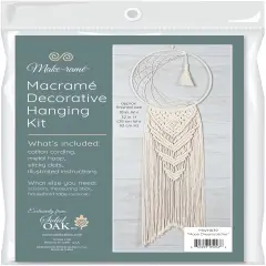 Solid Oak Macrame Decorative Hanging Kit-Moon Dreamcatcher