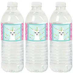 Big Dot of Happiness Whole Llama Fun - Llama Fiesta Baby Shower or Birthday Party Water Bottle Sticker Labels - Set of 20
