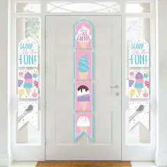 Big Dot of Happiness Scoop Up The Fun - Ice Cream - Hanging Vertical Paper Door Banners - Sprinkles Party Wall Decoration Kit - Indoor Door Decor
