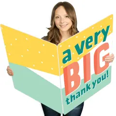 Big Dot of Happiness A Very Big Thank You - Gratitude Giant Greeting Card - Big Shaped Jumborific Card - 16.5 x 22 inches