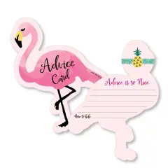 Big Dot of Happiness Pink Flamingo - Party Like a Pineapple -Tropical Baby Shower or Bachelorette Activities - Shaped Advice Cards Game - Set of 20