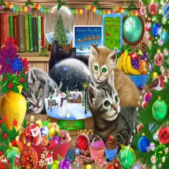Sunsout Snow globe Kittens 300 pc Christmas Jigsaw Puzzle 39211