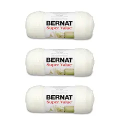 Bernat Super Value Winter White Yarn - 3 Pack of 198g/7oz - Acrylic - 4 Medium (Worsted) - 426 Yards - Knitting/Crochet