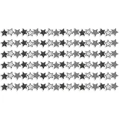 Black and White Stars Die-Cut Border Trim, 35 Feet Per Pack, 6 Packs