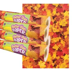 Fall Leaves Better Than Paper Bulletin Board Roll, 4' x 12', Pack of 4