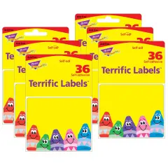 Colorful Crayons Terrific Labels&trade;, 36 Per Pack, 6 Packs