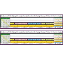 Adhesive Intermediate Traditional Cursive Desk Plates, 17.5" x 4", 36 Per Pack, 2 Packs