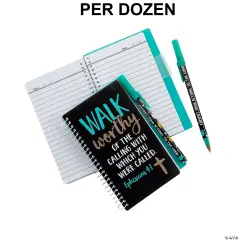 6" Religious Graduation Vinyl Spiral Notebooks with Pen