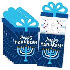 Big Dot of Happiness Hanukkah Menorah - Chanukah Holiday Party Money and Gift Card Sleeves - Nifty Gifty Card Holders - Set of 8